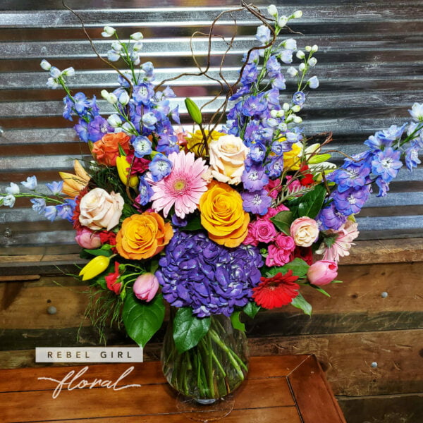 Rainbow Traveler Flower Arrangement by Rebel Girl Floral