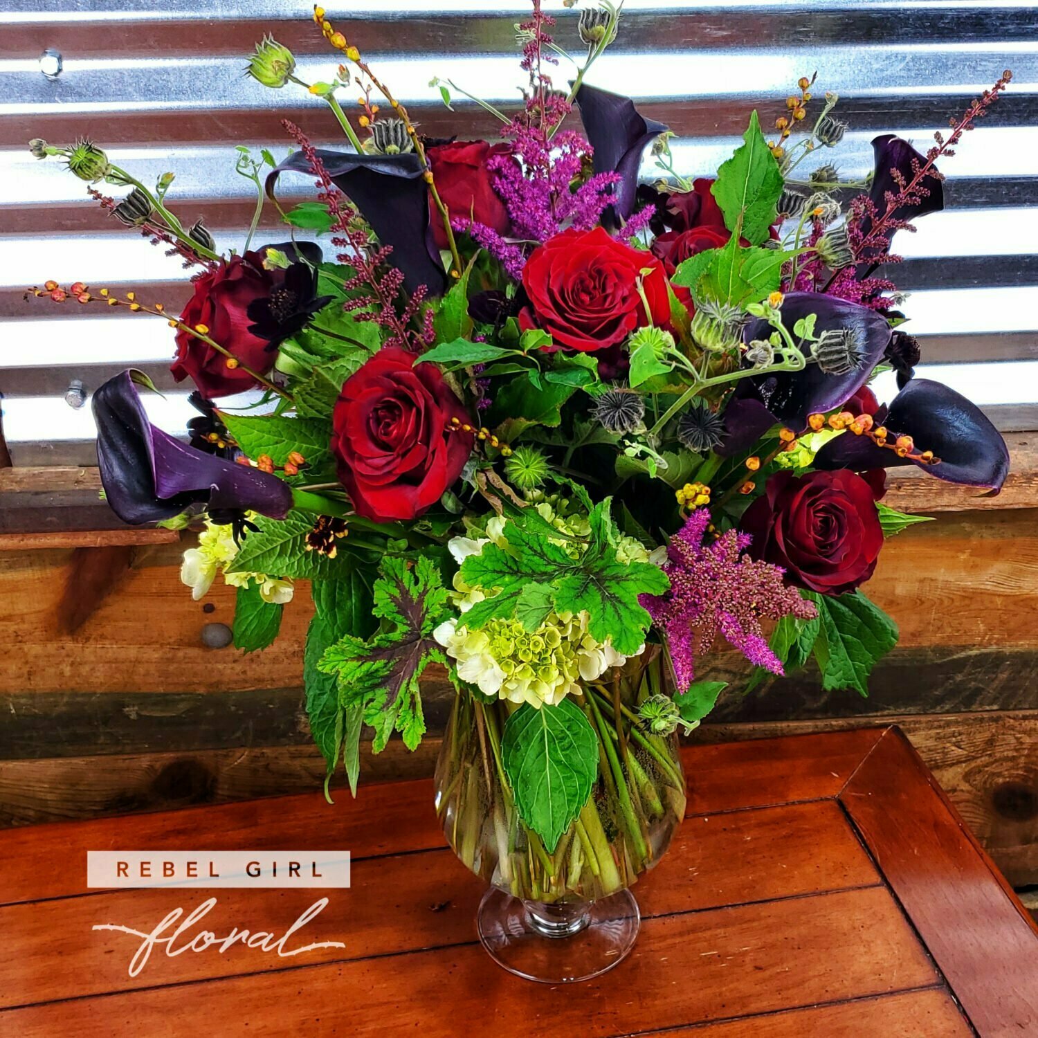 Dark and Mysterious Hallows Eve Flower Arrangement Hallows Eve Flower Arrangement by Rebel Girl Floral