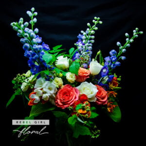 Stunning Blue Morning Flower Arrangement by Rebel Girl Floral