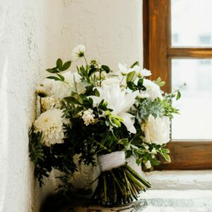 All White Bridal Bouquet