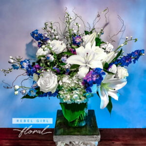 Serenity - Elegant Floral Arrangement in a Glass Vase by Rebel Girl Floral