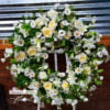 All White Funeral Wreath a perfect way to remember & celebrate the life of a lost one