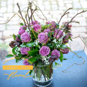 Lavender Roses Flower Arrangement by Rebel Girl Floral