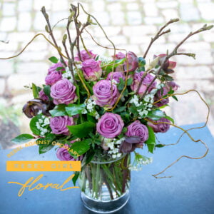 Lavender Roses Flower Arrangement by Rebel Girl Floral