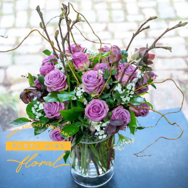 Lavender Roses Flower Arrangement by Rebel Girl Floral