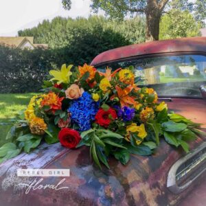 Funeral Casket Spray - Rainbow Traveler