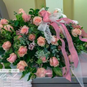 Funeral Casket Spray - Pink Embrace