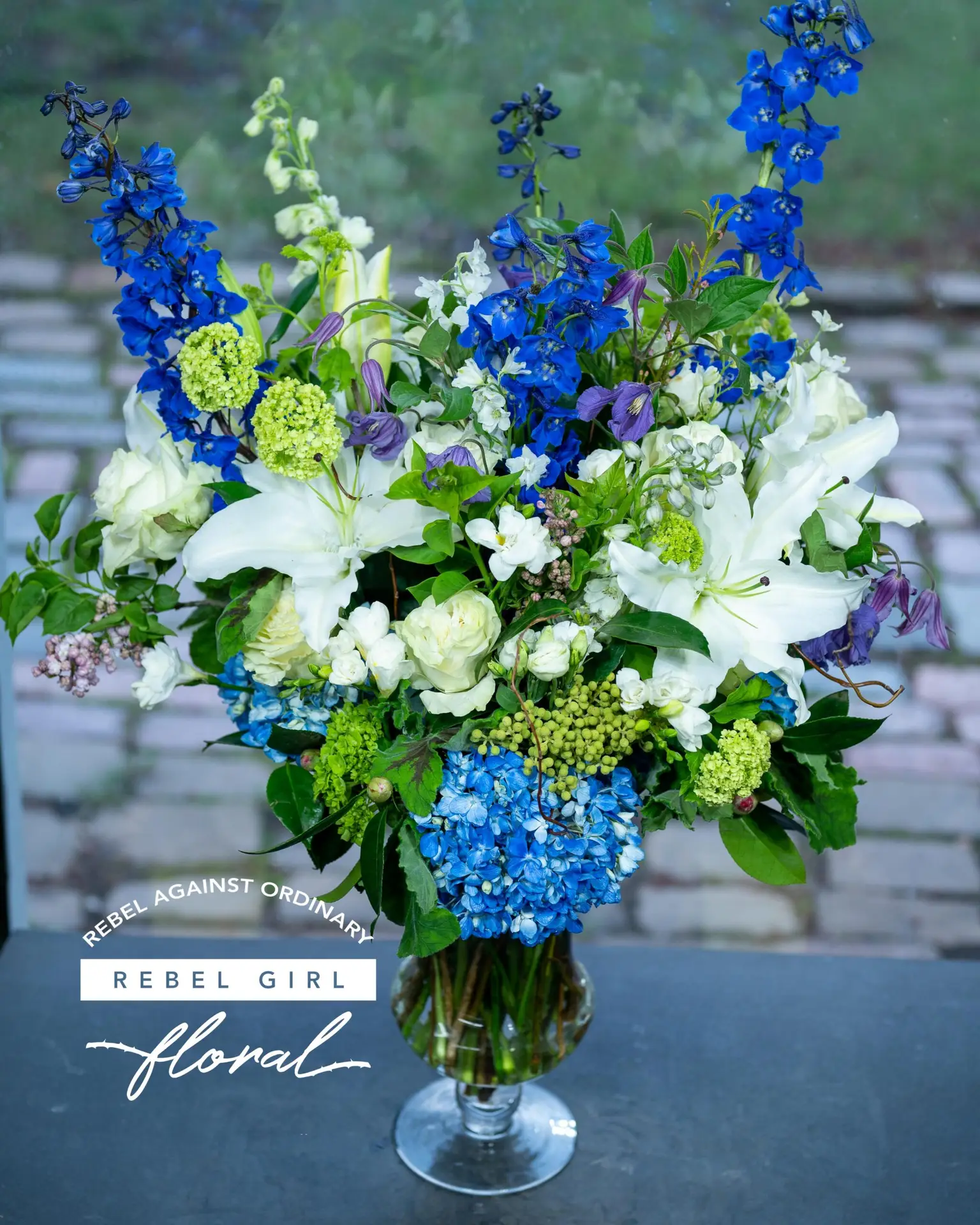 Blue Prairie Flower Arrangement by Rebel Girl Floral